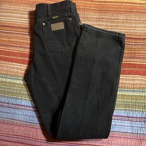 EUC Wrangler mens black jeans 35x36